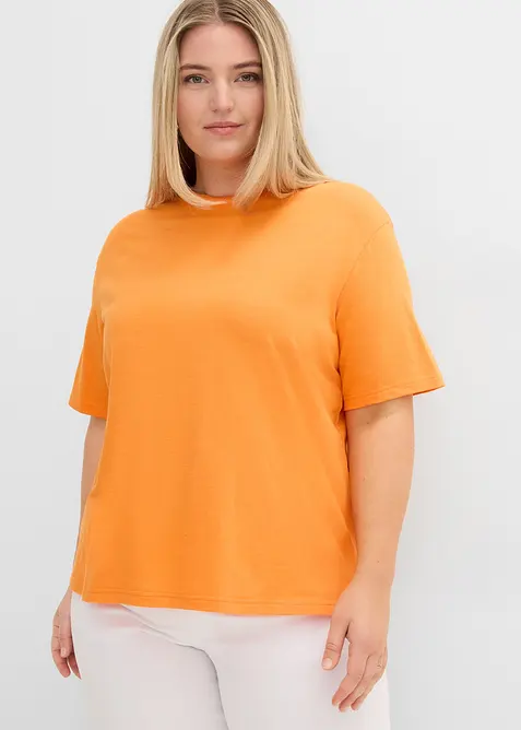 Boxy topp i flammegarn i 100% &oslash;kologisk bomull (2-pack), bonprix