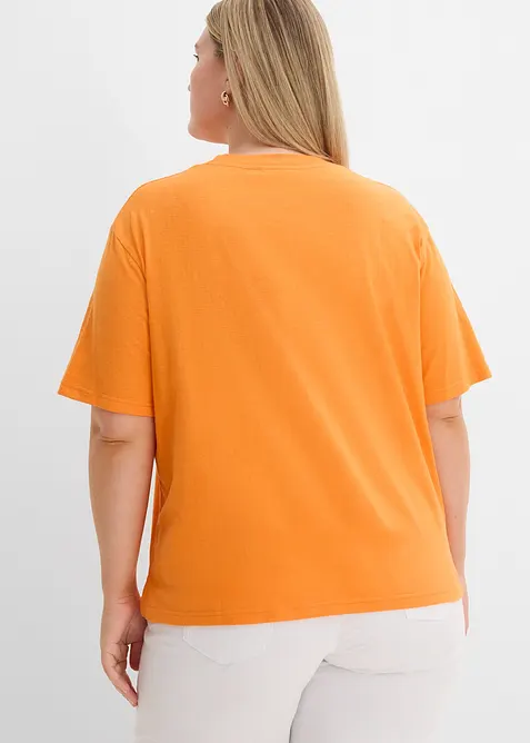 Boxy topp i flammegarn i 100% &oslash;kologisk bomull (2-pack), bonprix