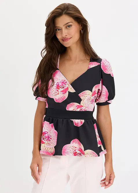 Topp med peplum, bonprix