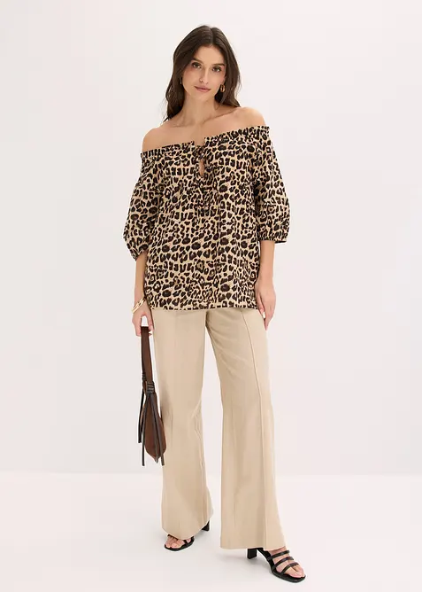 Kortermet bluse i 100% &oslash;kologisk bomull, bonprix