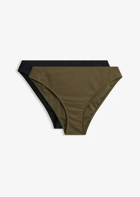 Bikinibukse med h&oslash;y benskj&aelig;ring (2-pack), bonprix