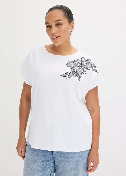 Oversized topp i 100% bomull, bonprix