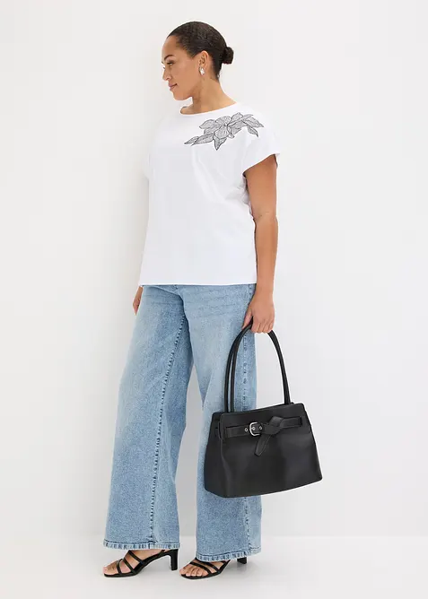 Oversized topp i 100% bomull, bonprix