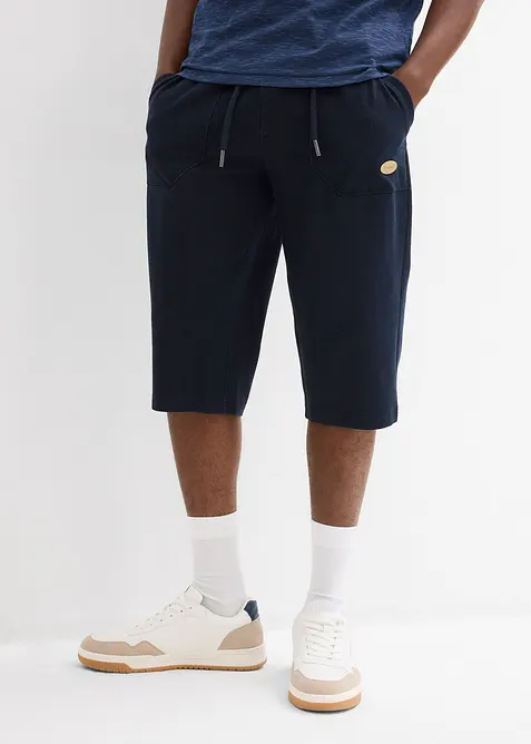 Lang bermudashorts i sweat-denimstil med elastisklinning, bonprix