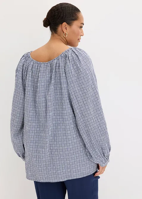 Rutete kreppbluse, bonprix