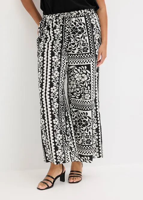 Pull on-bukse i viskosemiks som faller fint, bonprix