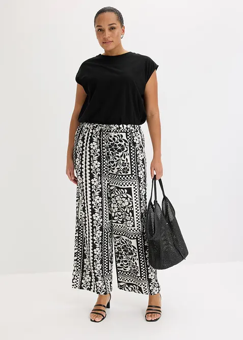 Pull on-bukse i viskosemiks som faller fint, bonprix