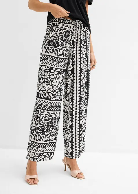 Pull on-bukse i viskosemiks som faller fint, bonprix