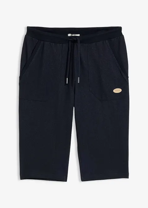 Lang bermudashorts i sweat-denimstil med elastisklinning, bonprix
