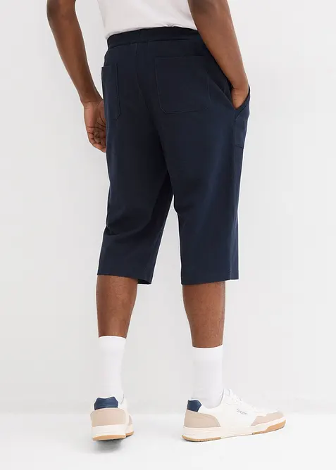 Lang bermudashorts i sweat-denimstil med elastisklinning, bonprix