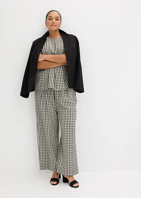 Ermel&oslash;s, rutete bluse, bonprix