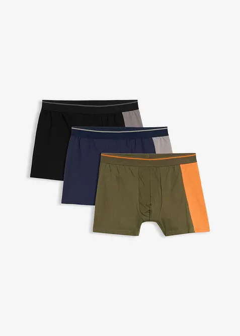 Boksershorts med ben og bomull (3-pack), bonprix