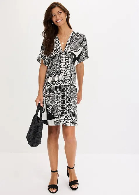 Minikjole med dyp utringning, bonprix