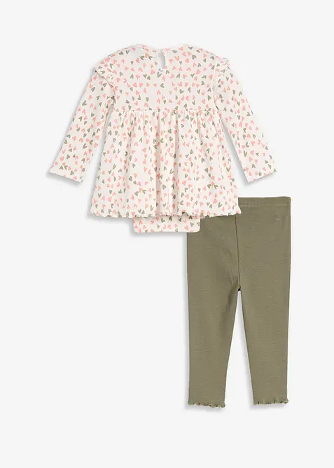 Bodykjole til baby og leggings i 100% &oslash;kologisk bomull (2-delt sett), bonprix