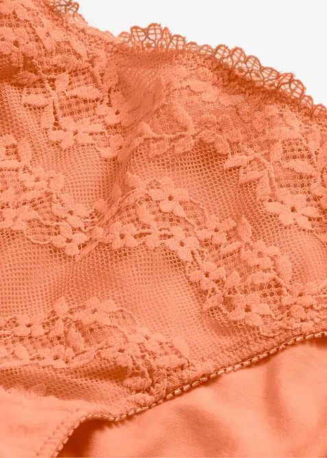 Truse med myk &oslash;kologisk bomull og blonde, bonprix