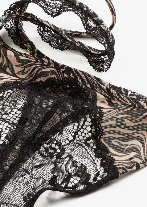 Tanga stringtruse med m&oslash;nstret mesh, bonprix