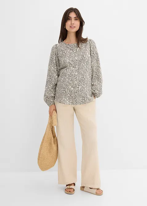 Mammabukse i 100% bomullsmusselin, Loose Fit, bonprix