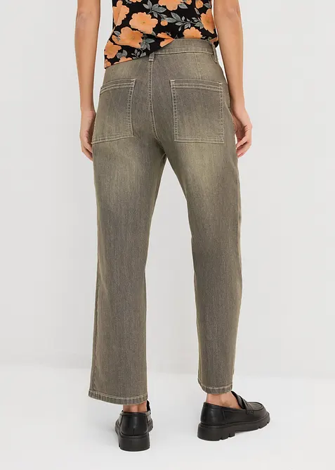 Wide Leg-jeans High Waist, cropped, bonprix