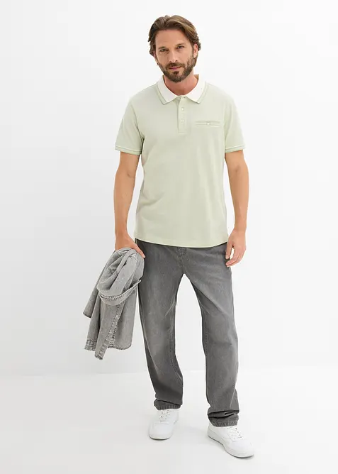 Pik&eacute;-poloskjorte i 100% &oslash;kologisk bomull, bonprix