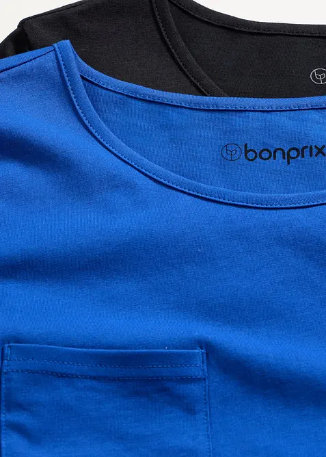 Kort nattkjole i 100% bomull (2-pack), bonprix