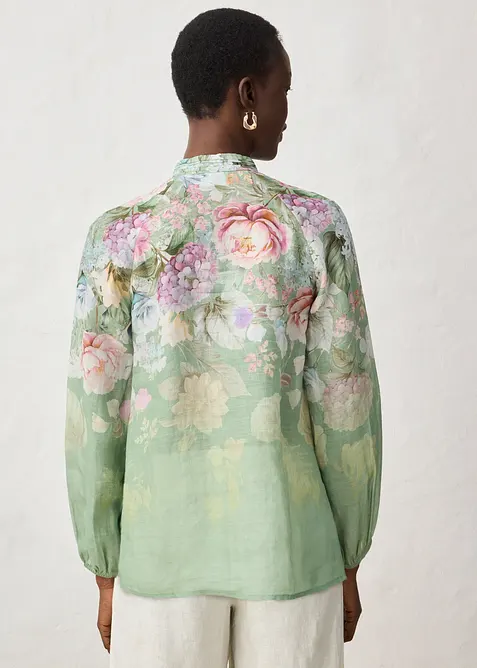 Tunikabluse i kj&oslash;lende ramie-materiale, bonprix