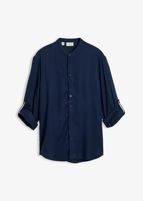 Langarmet skjorte av kj&oslash;lende linmiks, bonprix