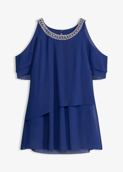 Bluse i lett chiffon med strasspynt, bonprix