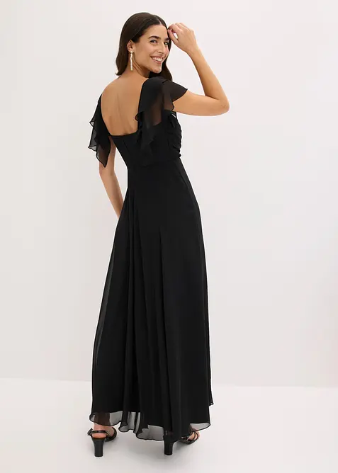 Selskapskjole i lett chiffon med drapering, bonprix