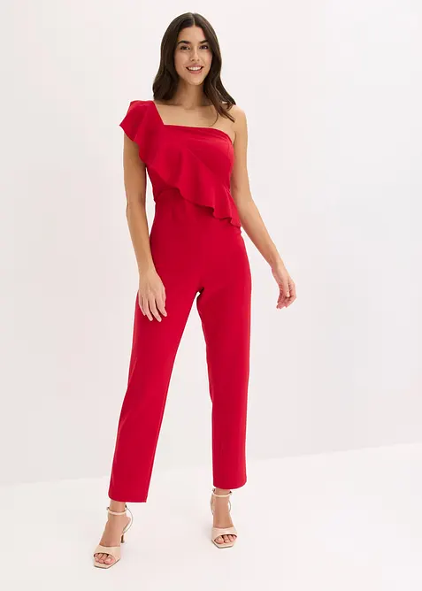 One shoulder-jumpsuit i strukturert krepp, bonprix