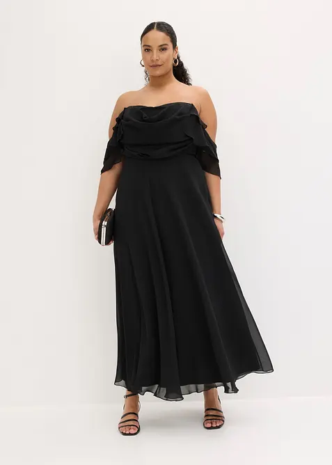 Selskapskjole i lett chiffon med drapering, bonprix