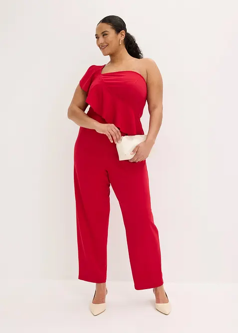 One shoulder-jumpsuit i strukturert krepp, bonprix