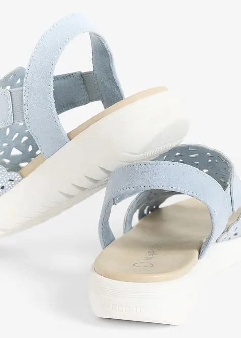 Plat&aring;sandaler fra Marco Tozzi med glitter, Marco Tozzi