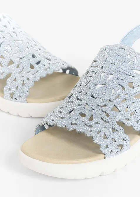 Plat&aring;sandaler fra Marco Tozzi med glitter, Marco Tozzi