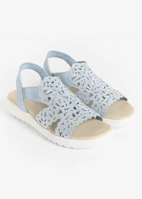 Plat&aring;sandaler fra Marco Tozzi med glitter, Marco Tozzi