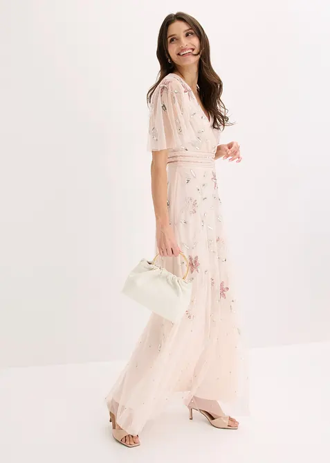 Selskapskjole med paljettbroderier, bonprix