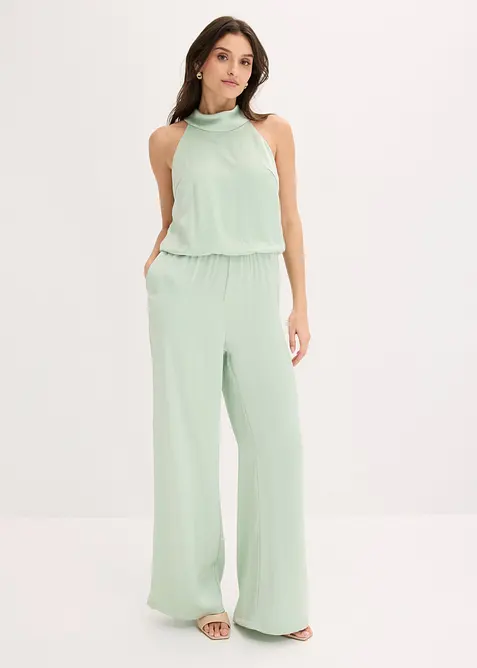 Jumpsuit i strukturert sateng, bonprix