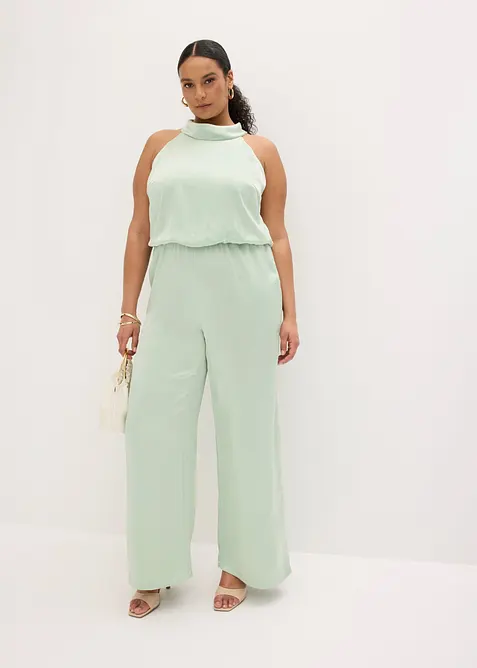 Jumpsuit i strukturert sateng, bonprix