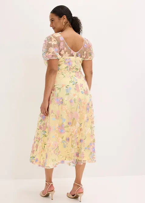 Blondekjole med blomsterbroderi, bonprix