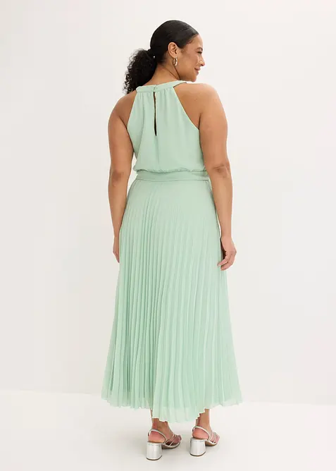 Selskapskjole i lett chiffon med plissert skj&oslash;rt, bonprix