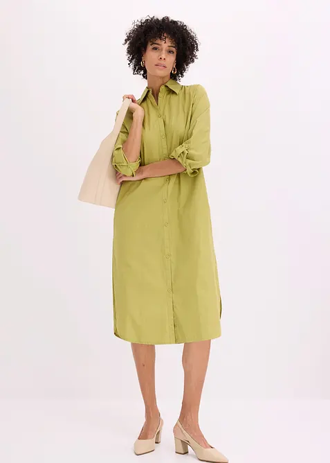 Skjortekjole i bomullspoplin, bonprix