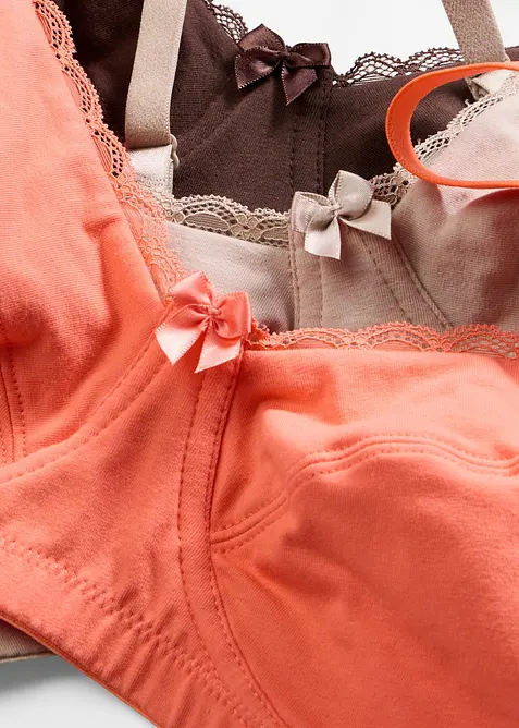 BH uten spiler med bomull (3-pack), bonprix