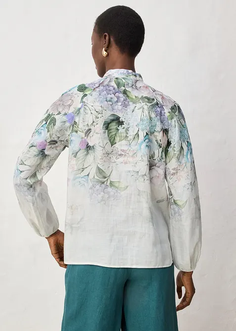 Tunikabluse i kj&oslash;lende ramie-materiale, bonprix