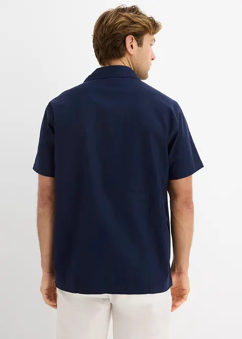 Kortermet skjorte av luftig linmiks, Loose Fit, bonprix