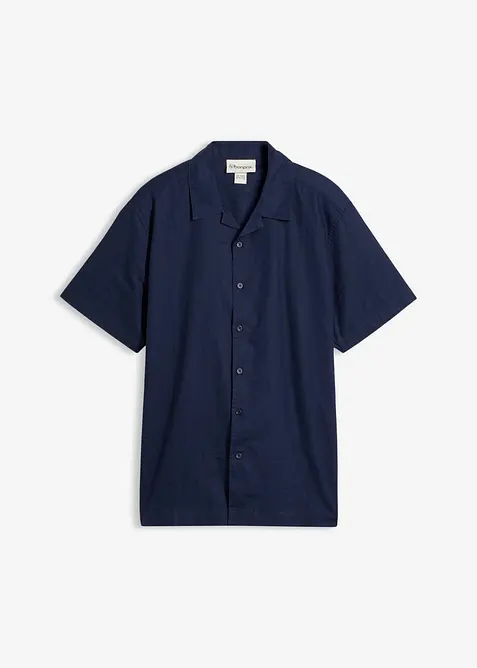 Kortermet skjorte av luftig linmiks, Loose Fit, bonprix