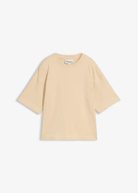 Boxy topp av kraftig &oslash;kologisk bomull, bonprix