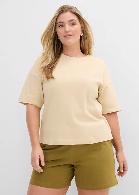 Boxy topp av kraftig &oslash;kologisk bomull, bonprix