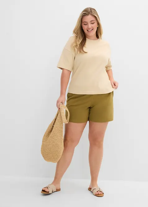 Boxy topp av kraftig &oslash;kologisk bomull, bonprix