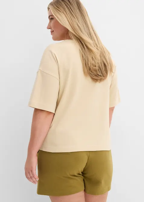 Boxy topp av kraftig &oslash;kologisk bomull, bonprix