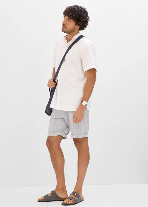 Kortermet skjorte i 100% lin, bonprix