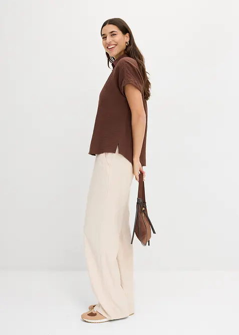 Kortermet musselinbluse, bonprix